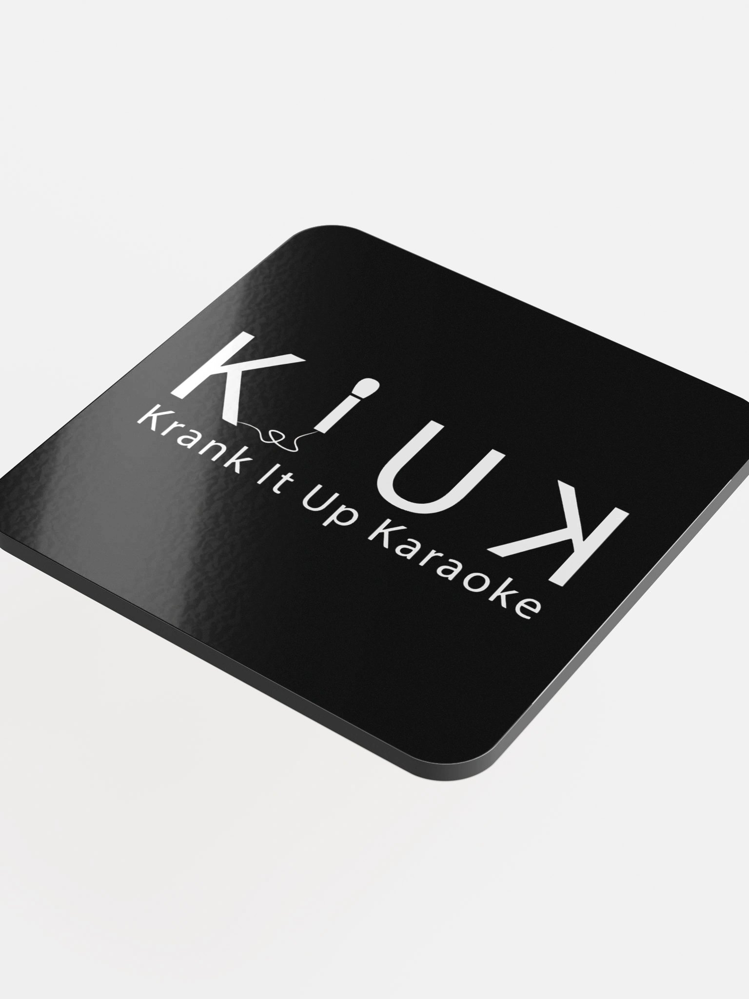 KIUK Word Logo Glossed Cork Coaster-Black product image (4)