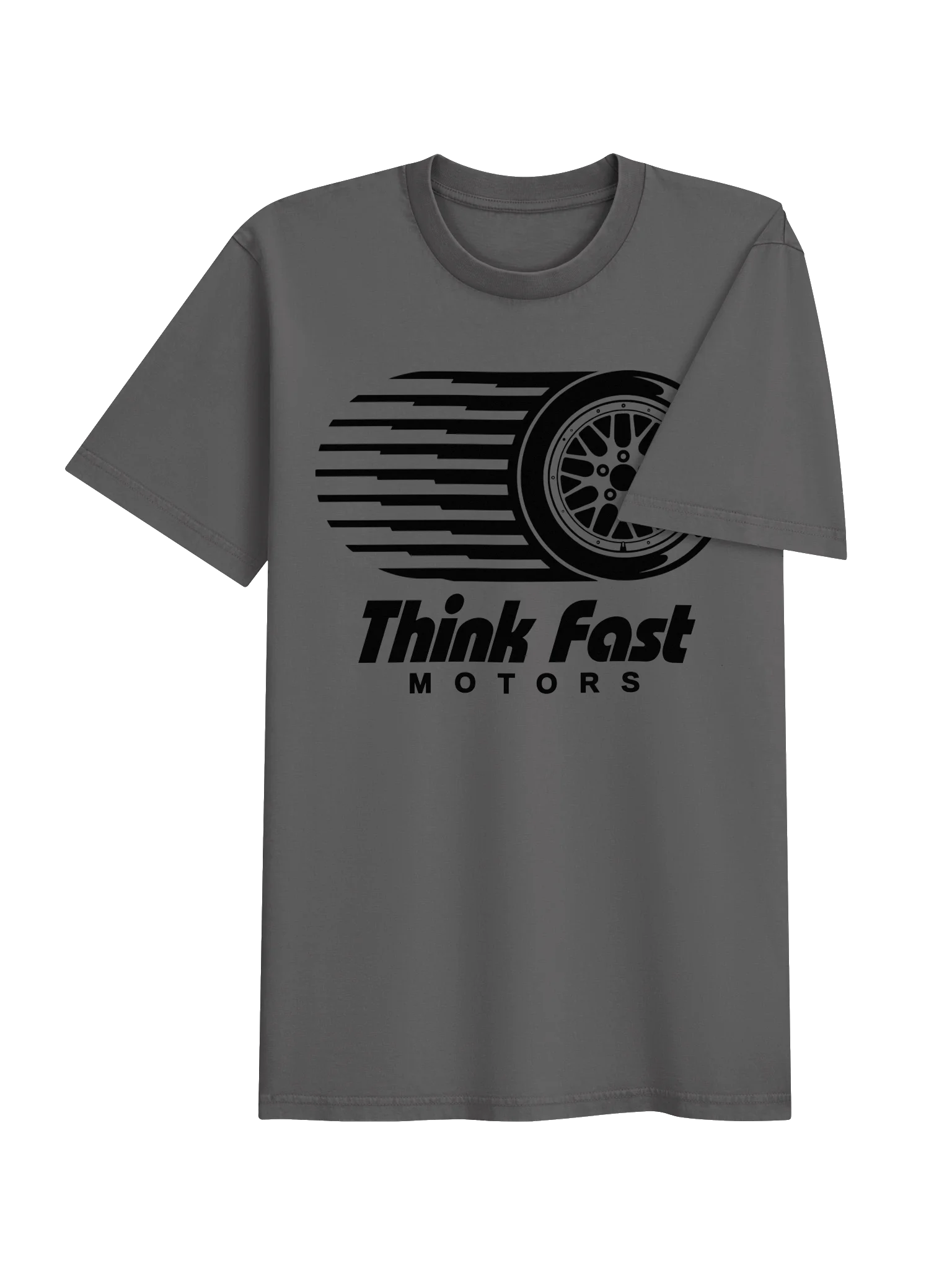 Think Fast Motors Speed Wheel Tee - Grey product image (4)