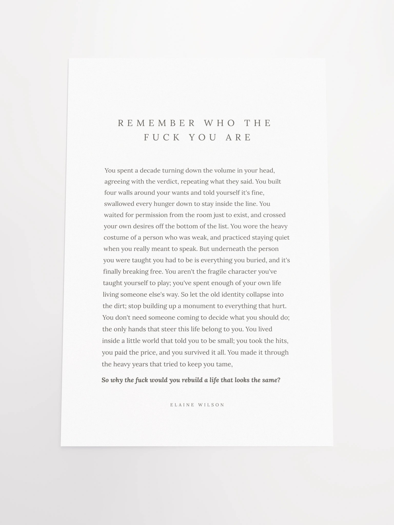 Remember Who The Fuck You Are | Enhanced Matte Paper Poster product image (2)