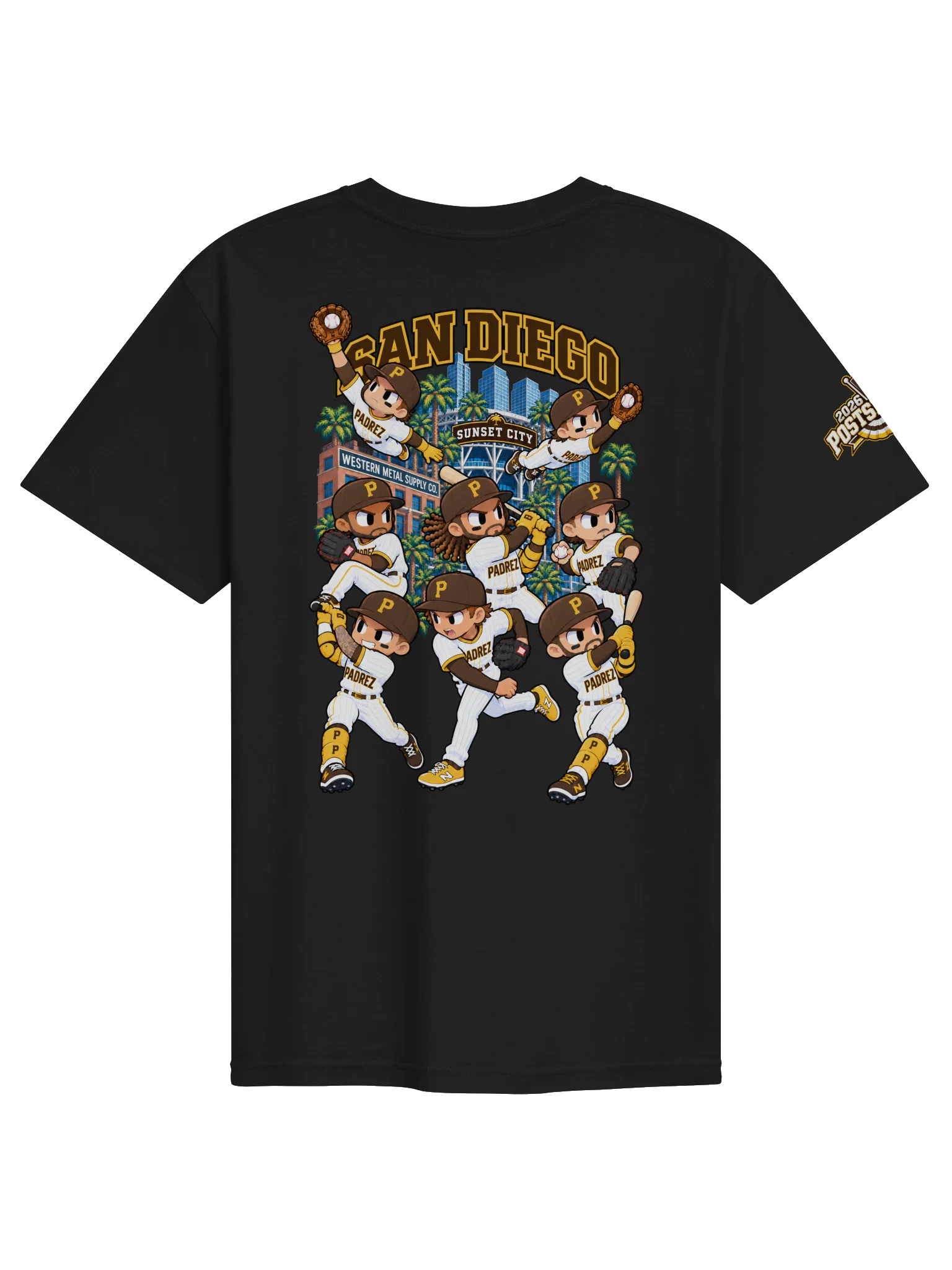 San Diego Baseball 2026 "Postseason" Animated Player Back Print T-Shirt product image (2)