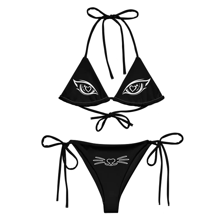 Minimal Black All-Over Print String Bikini product image (2)