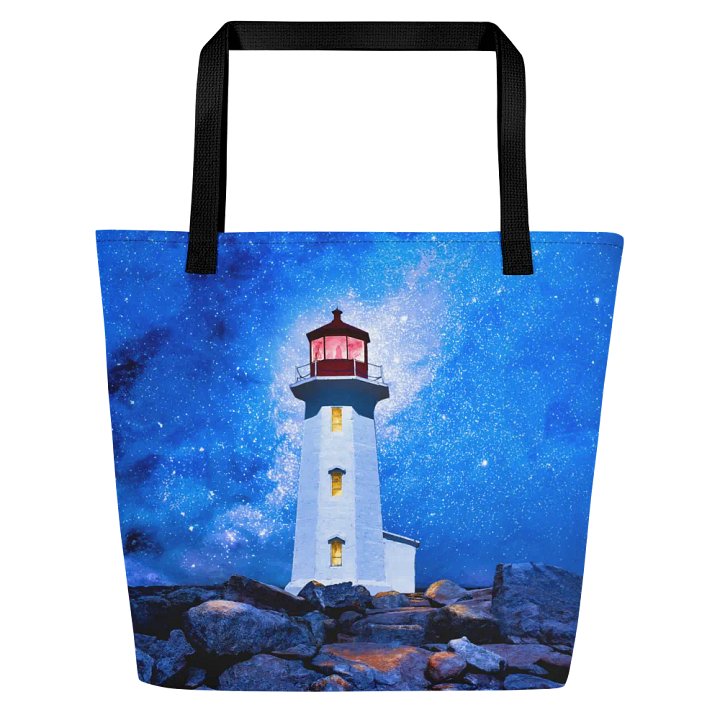Peggy's Cove Lighthouse by Night Tote Bag product image (1)