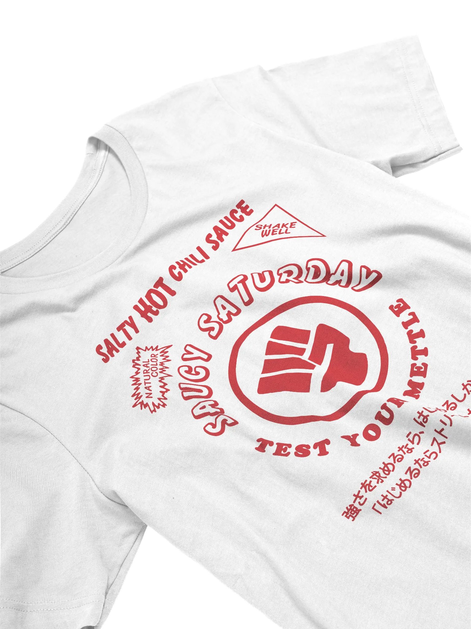 OG Saucy T-SHIRT White or BLACK (Red logo) product image (2)