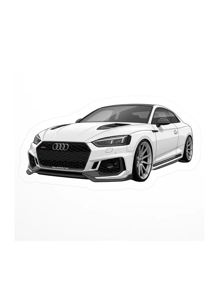 White Audi RS5 Sticker (Retro, Sketch, Silhouette) product image (1)