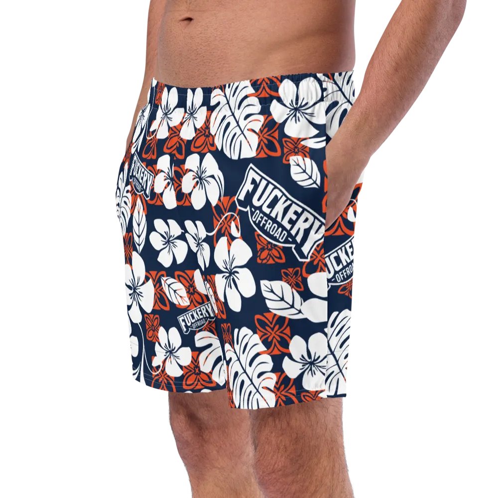 Fuckery Offroad Mens Hawaiian Shorts - Blue/Orange product image (10)