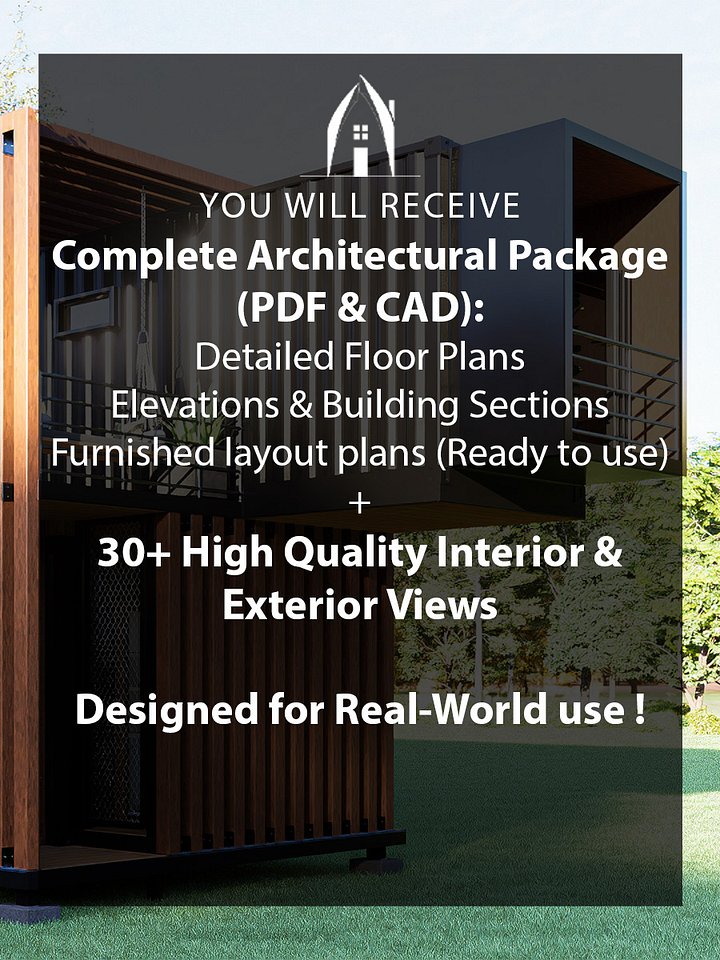 Shipping Container House 05 - Drawings\Blueprints CAD + PDF - Metric & Imperial product image (2)