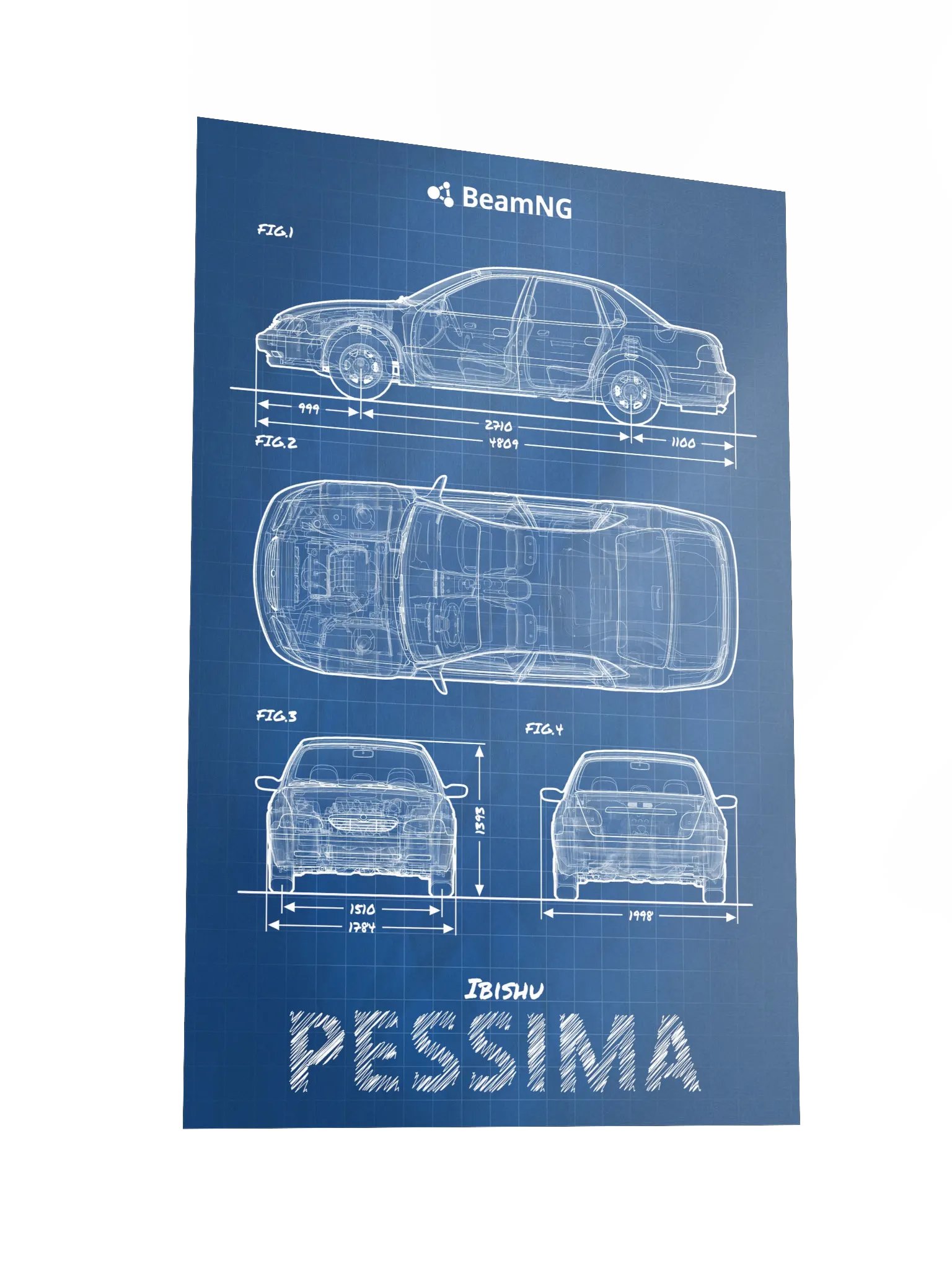 Ibishu Pessima (1996 - 2000) Blueprint Poster product image (4)