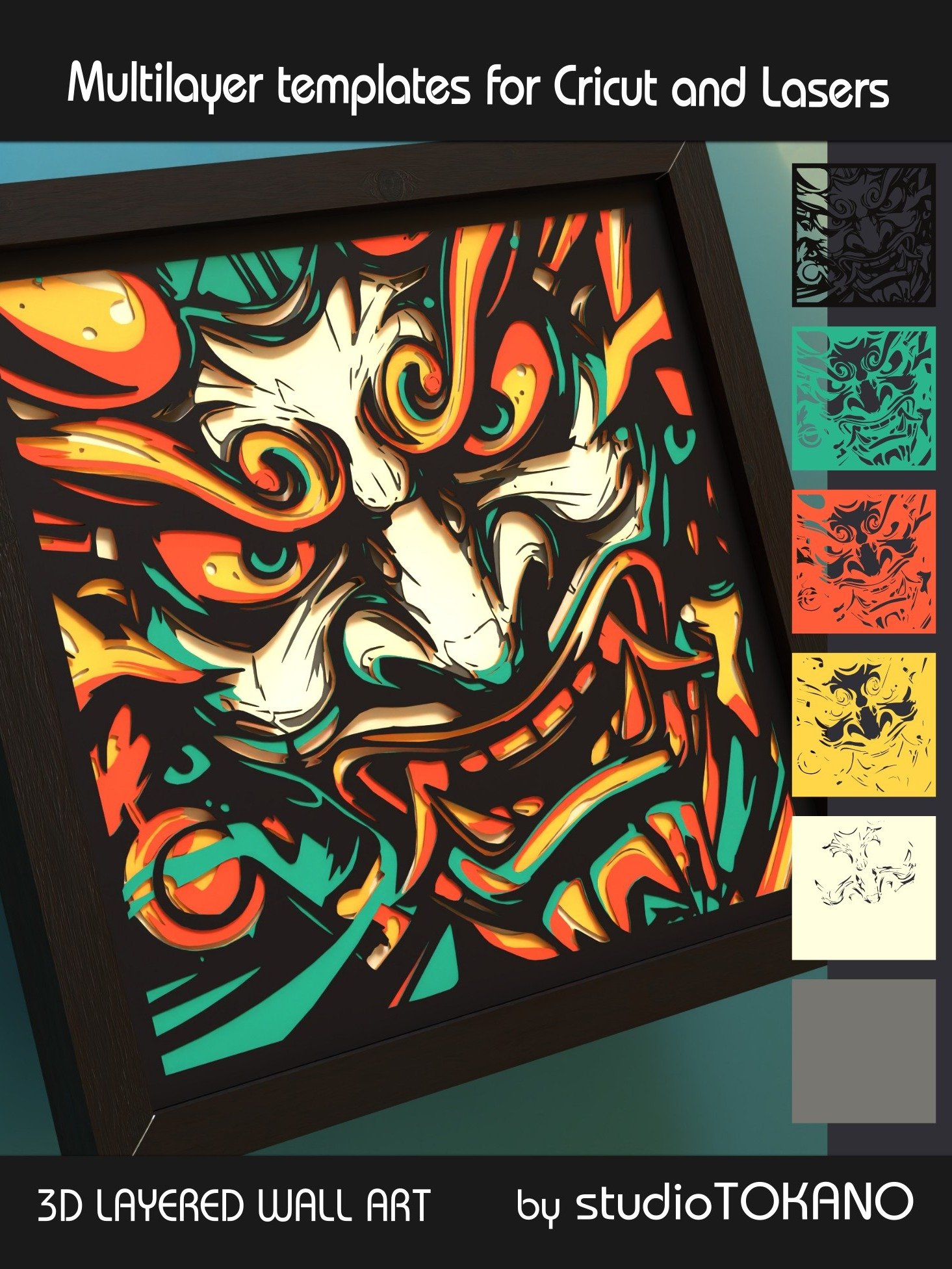Oni Mask Layered Cut File product image (7)