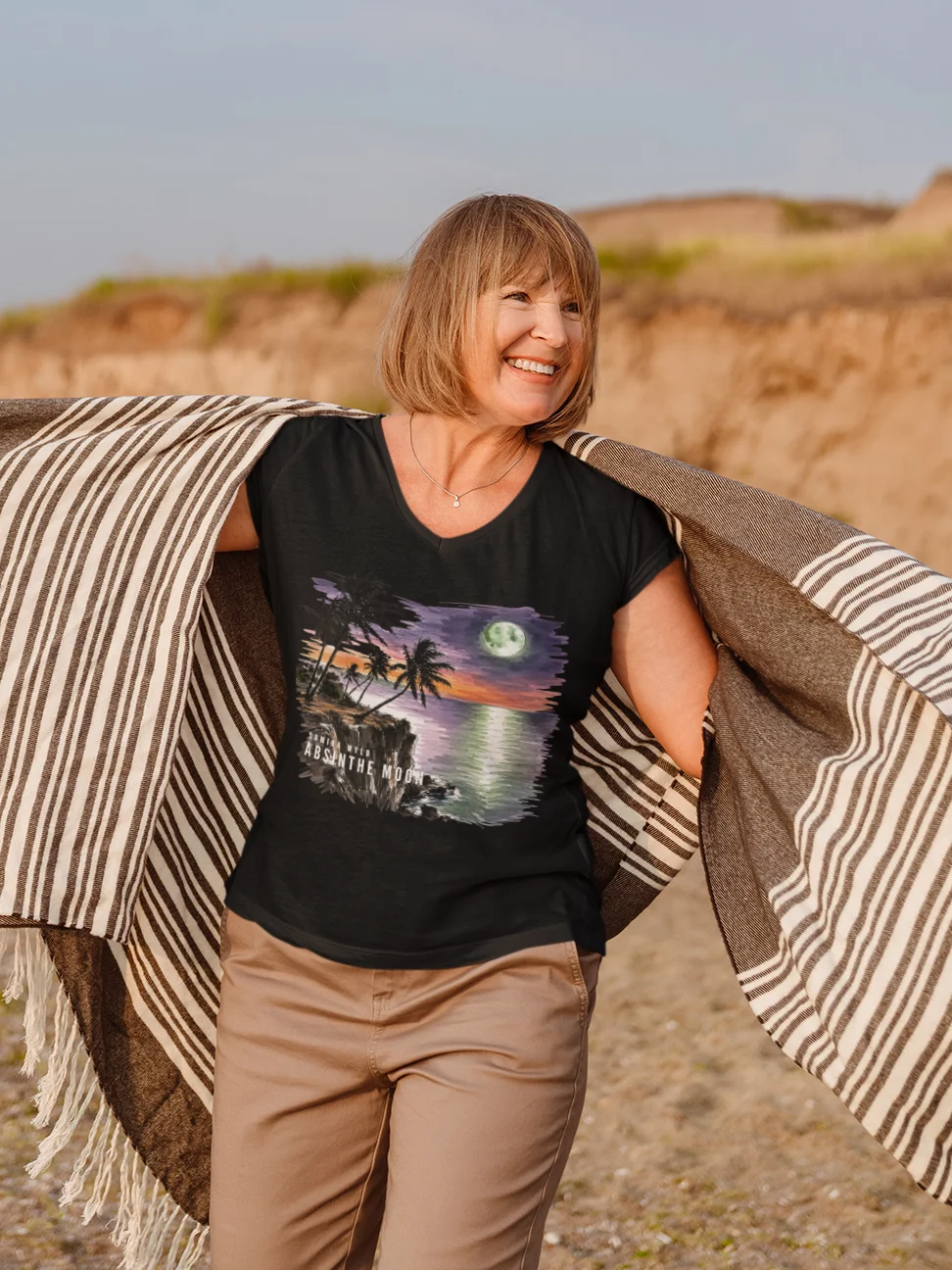 Absinthe Moon V Neck Tee Sketch Edition (Official Artist Merch) product image (1)