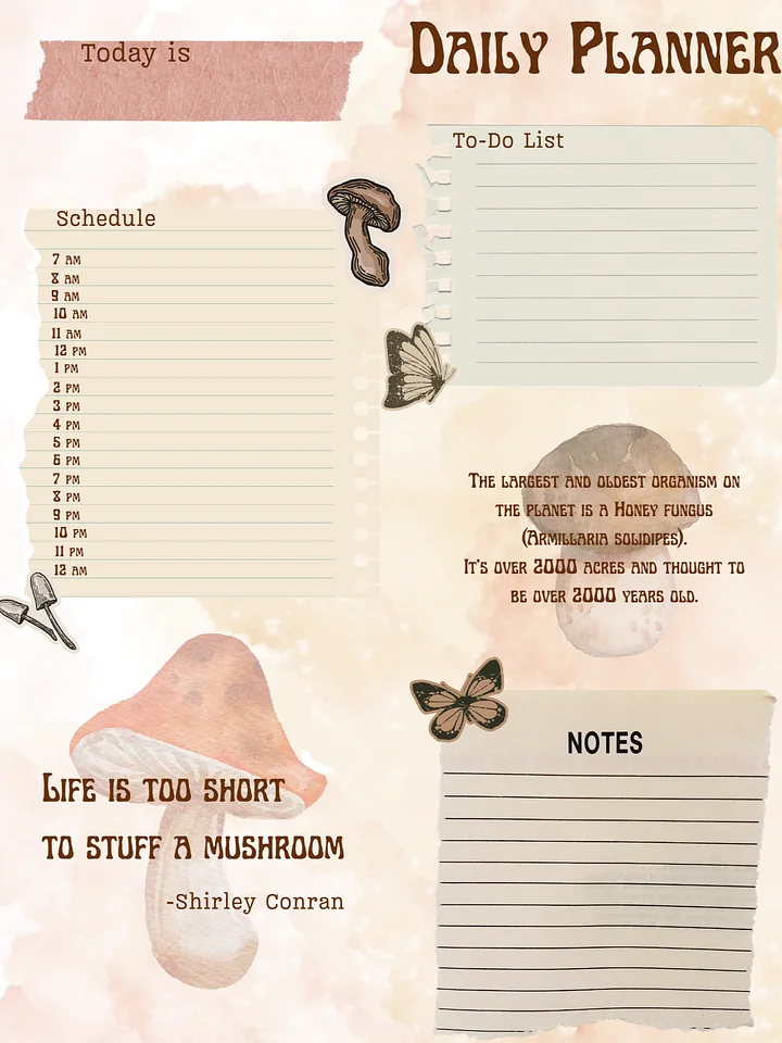 [LETTER] May Planner Design - Mushroom Scrapbook (Daily, Weekly, & Monthly) product image (1)