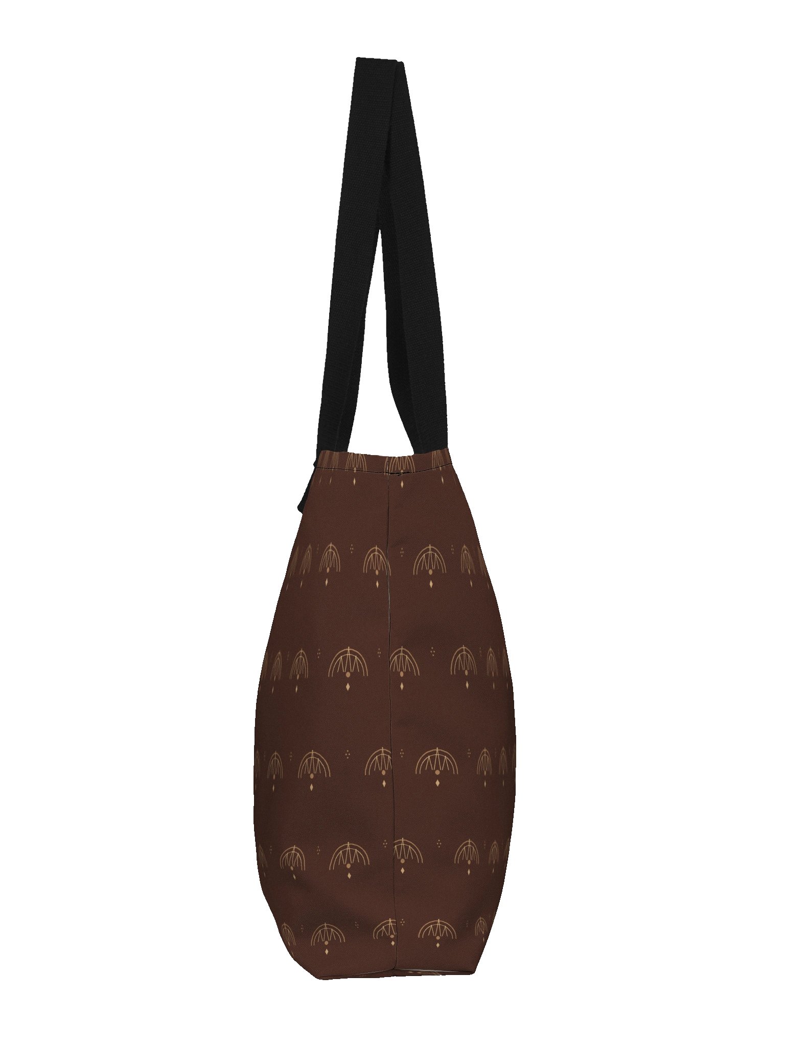 Espresso Signature Large Tote Bag – Chocolate Brown Art Deco Shoulder Bag with Pocket product image (4)