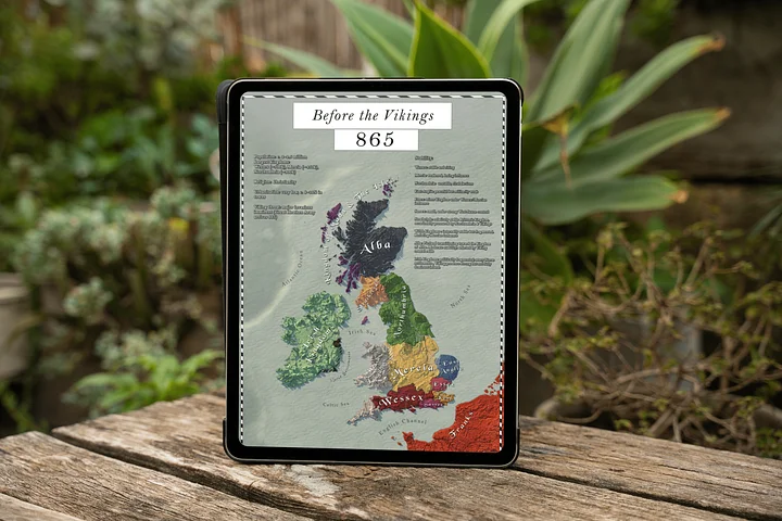 Anglo Saxon Kingdoms - 865 - Digital High-Resolution Map product image (2)