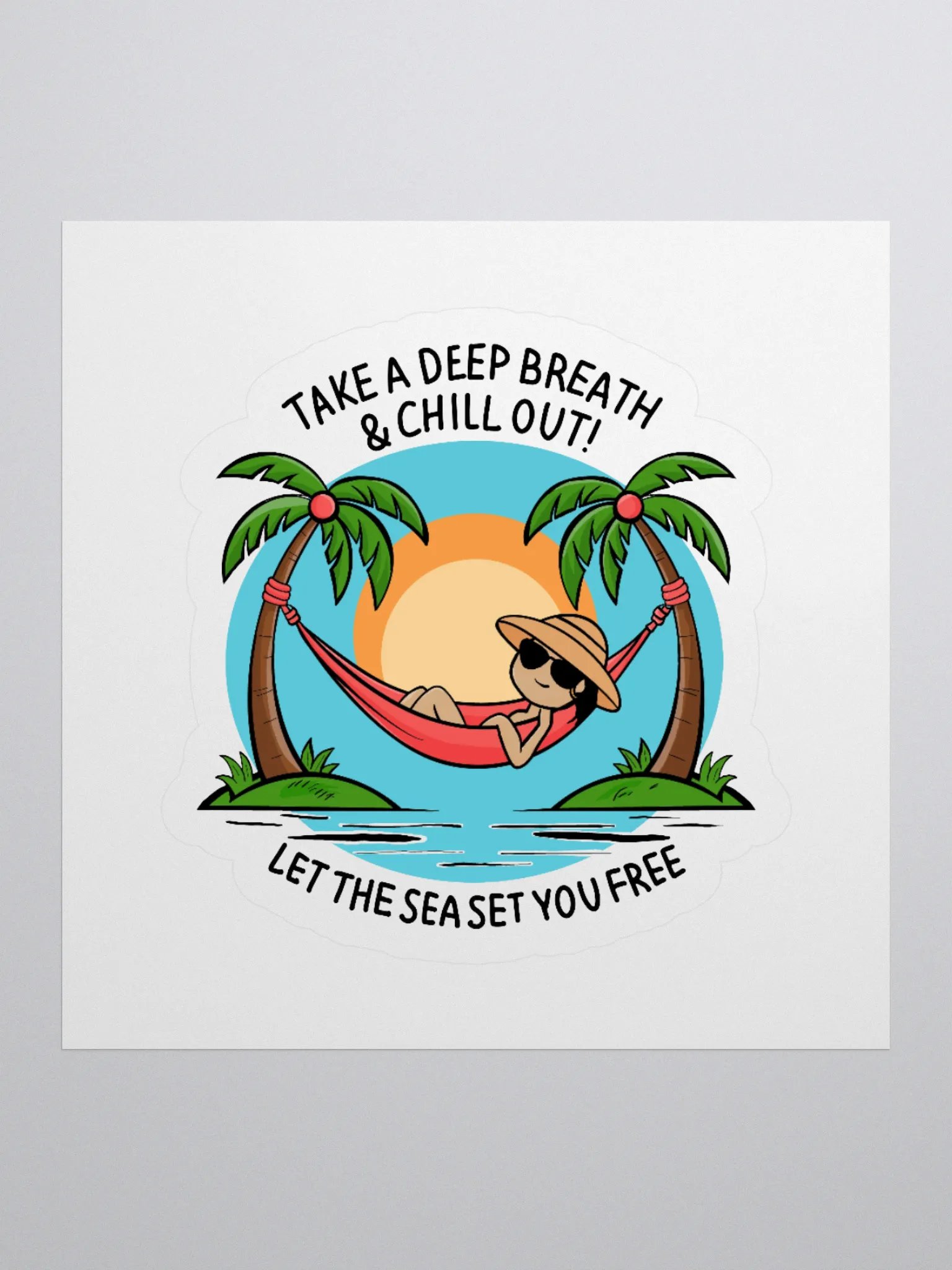 Tropical Sunset Hammock Sticker product image (3)