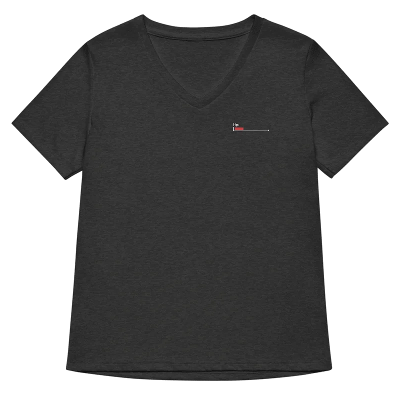 White Healthbar Embroidered V-Neck T-Shirt - Women Relaxed Fit product image (3)