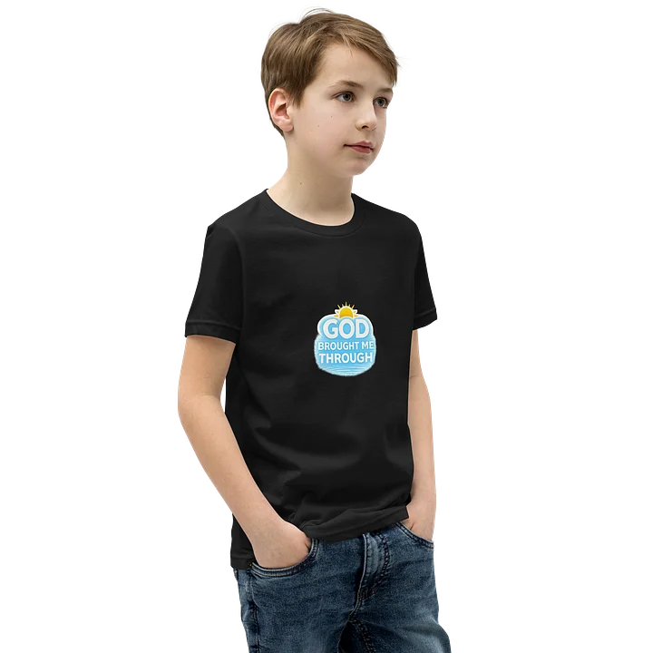God Brought Me Through Youth T-Shirt – Black & Gold Edition product image (2)