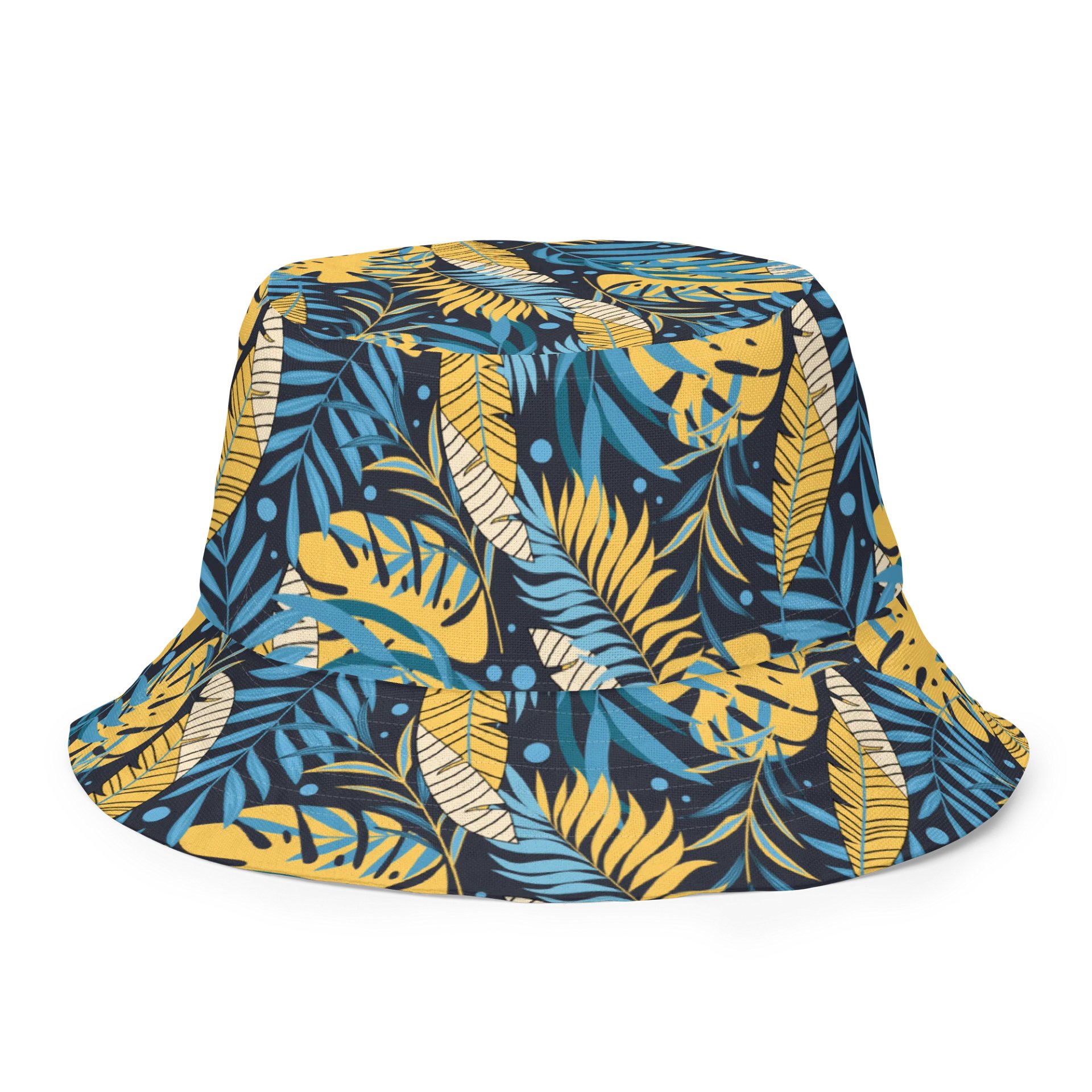 Trendy Reversible Bucket Hat with Vibrant Tropical Leaves product image (7)