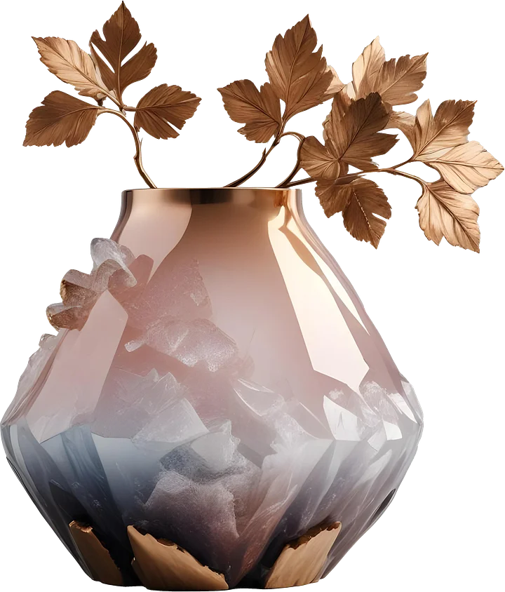 Opulent Glow – Rose Quartz Vase PNG product image (1)