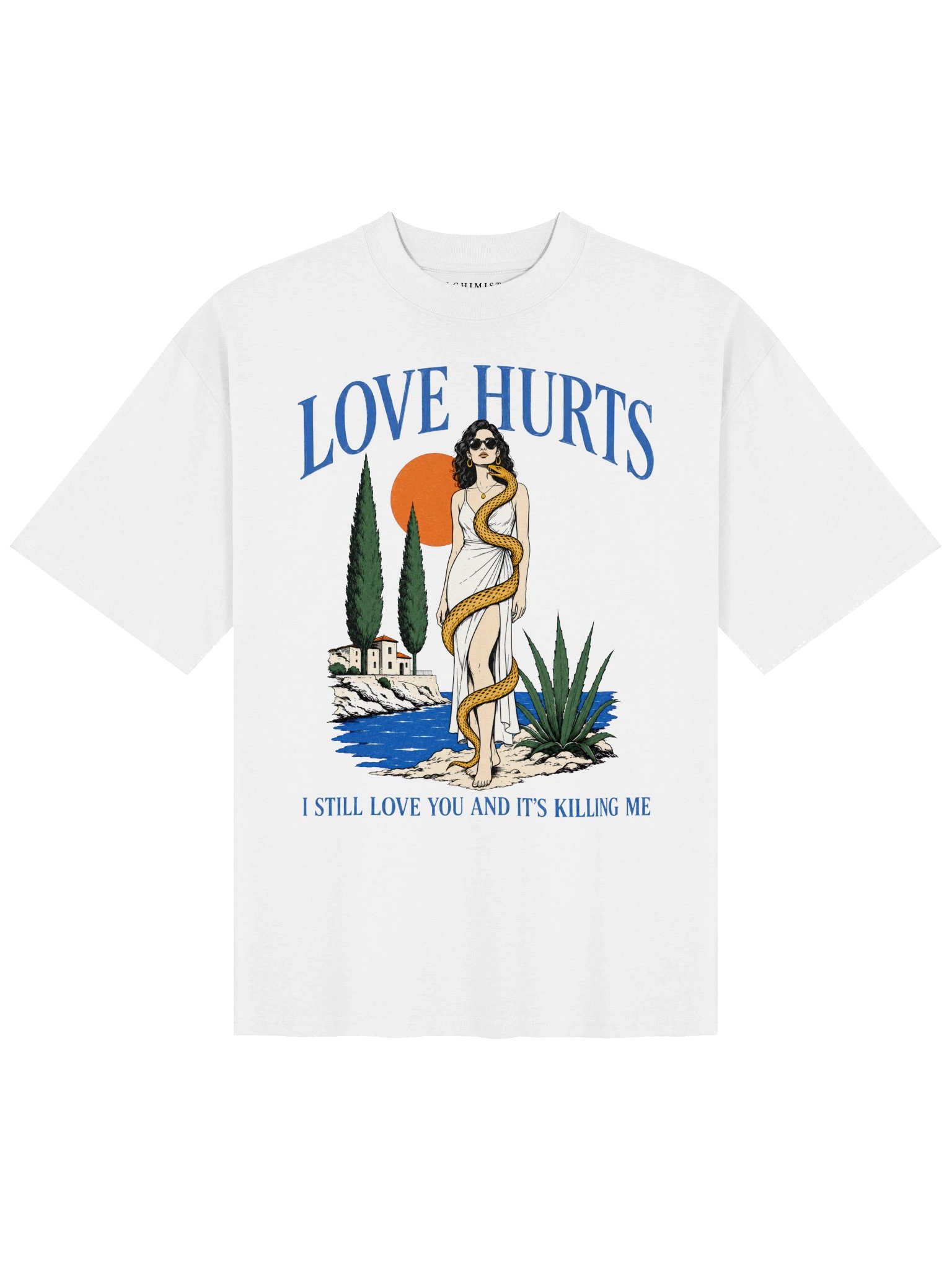T-SHIRT UNISEXE OVERSIZE ÉPAIS BIO - LOVE HURTS product image (1)
