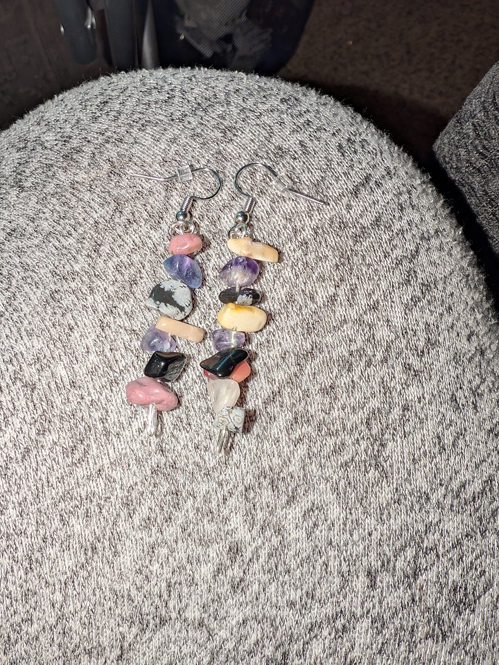 Handmade Crystal Earrings! ( COLORED FLOURITE ) product image (1)
