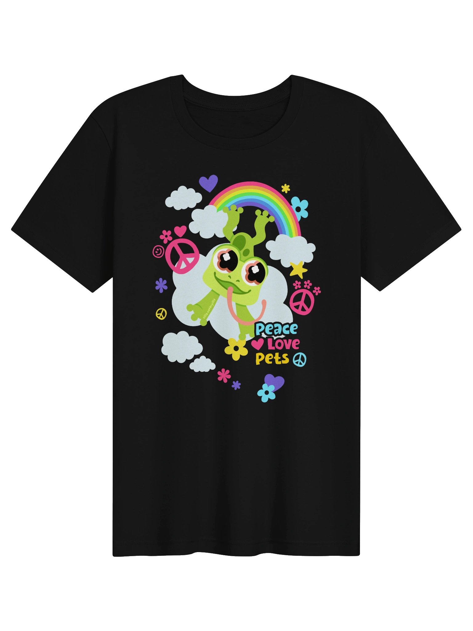 Peace Love Froggy Tee (dark) product image (1)