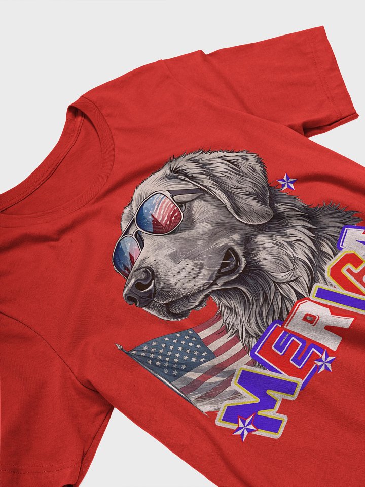 Merica Golden Retriever Patriotic Pup in Shades T-Shirt product image (2)
