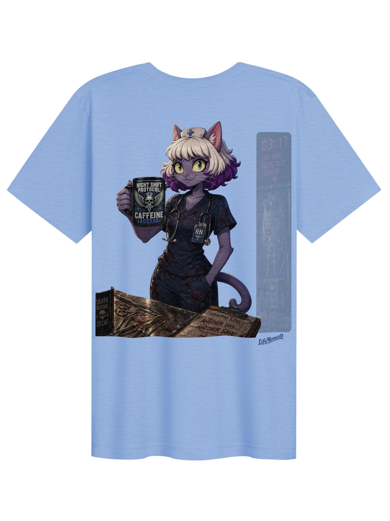 Funny Nurse T-Shirt | Anime Cat RN Gift | Night Shift Graphic Tee product image (4)