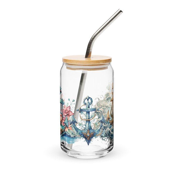 Anchors x3 Glass Can Sipper product image (1)