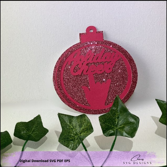 Layered I Love You in ASL Holiday Ornaments SVG Bundle product image (6)