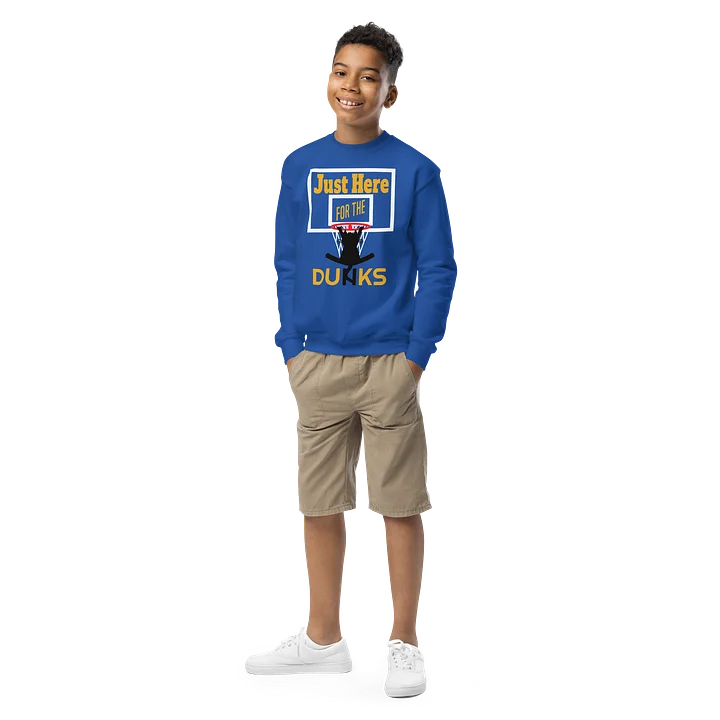 Basketball Cat (Just Here for the DUNKS) - Unisex Youth Sweatshirt product image (2)