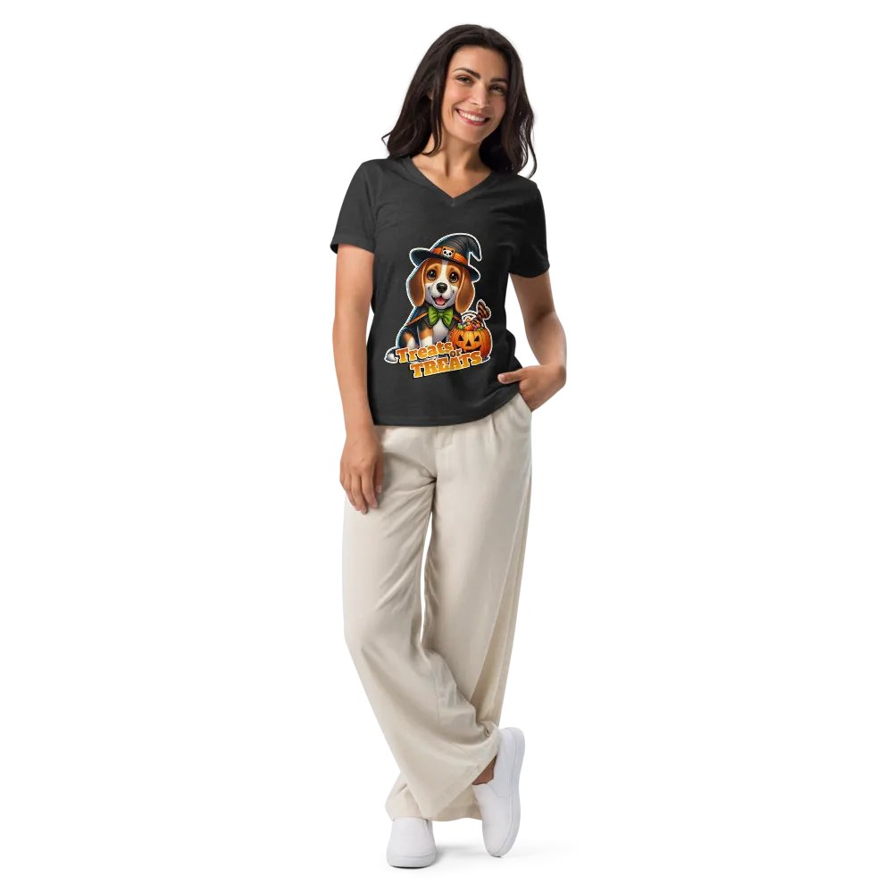 Halloween Treats Beagle - V-neck T-shirt product image (36)