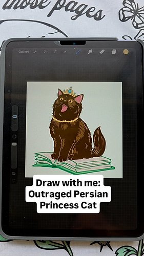 Draw with me Outraged Persian Princess Cat in bookish series.

For the rest of the series, details at the end.