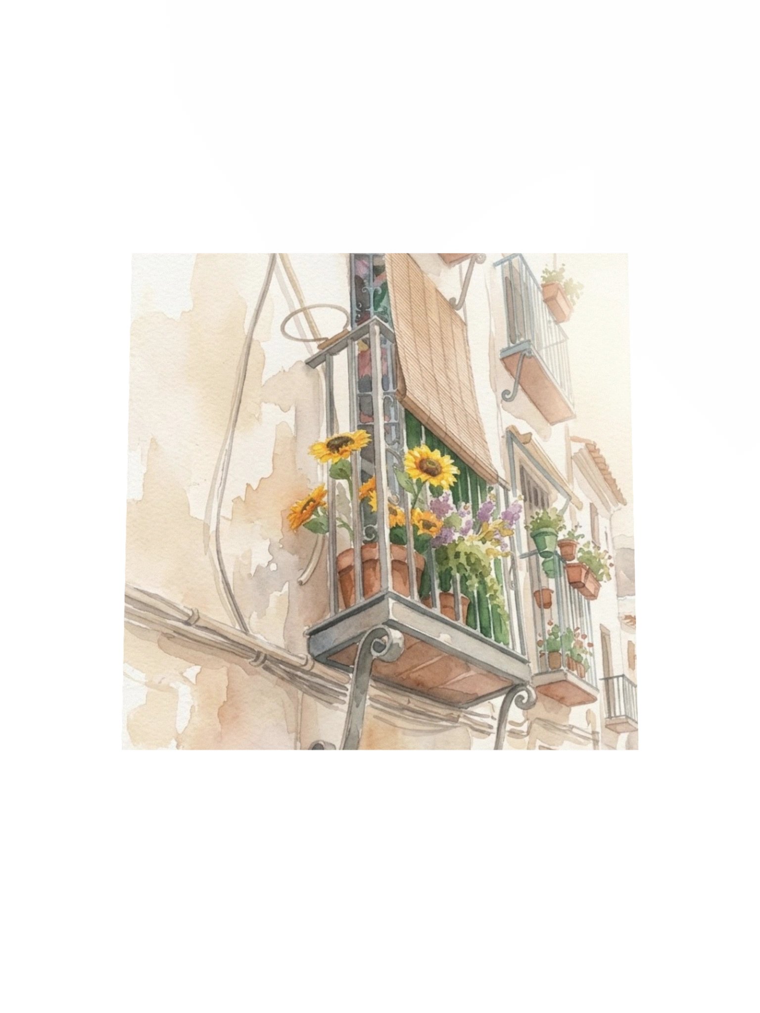 Watercolor Balcony Garden Facade Poster product image (20)