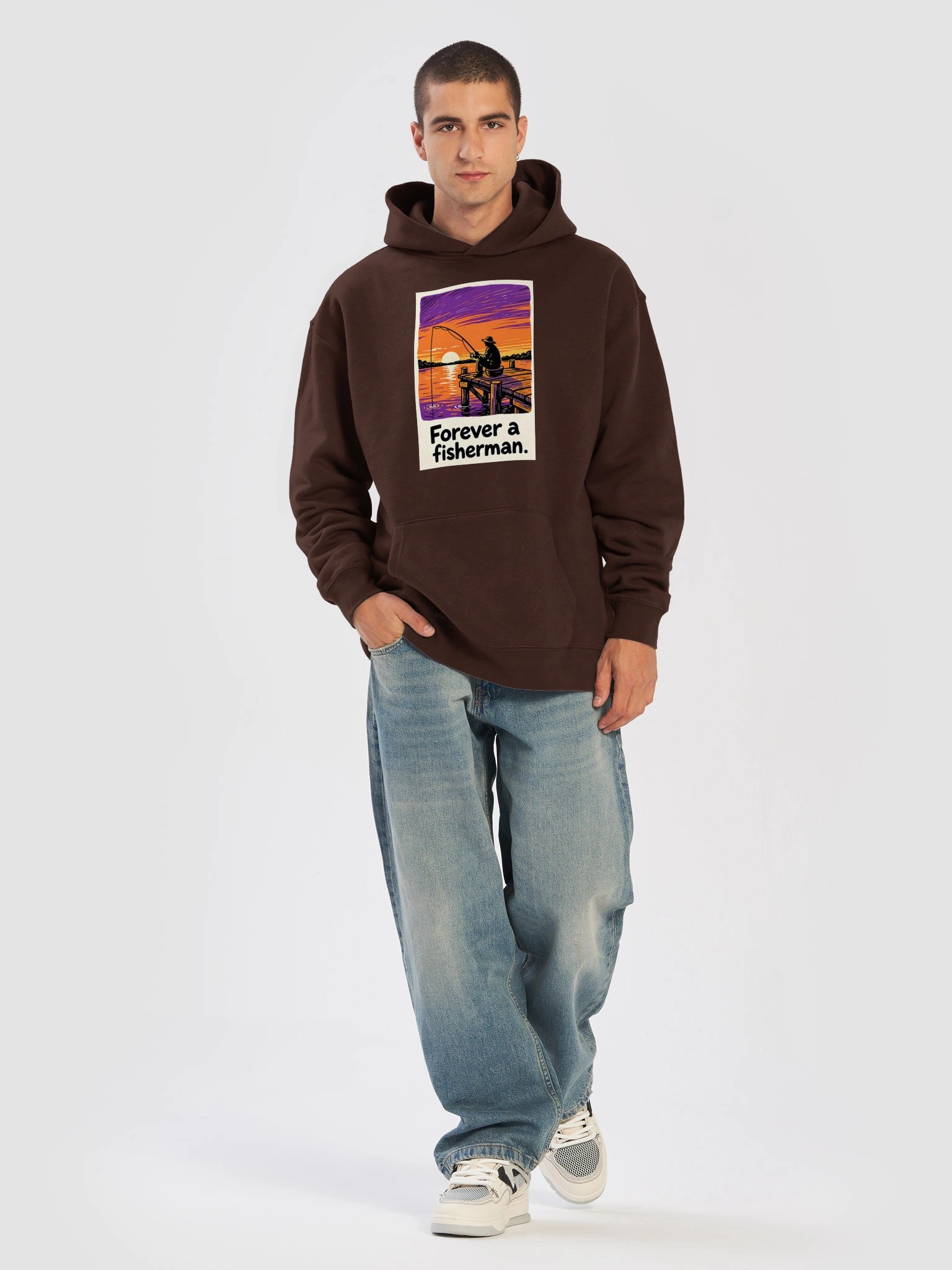 Premium Relaxed Hoodie (Unisex) - "Forever a fisherman" Design product image (5)