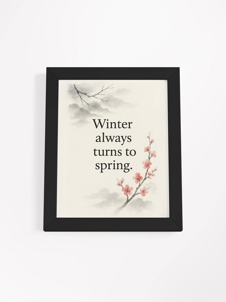 Winter Always Turns to Spring – Nichiren Buddhism Inspirational Wall Art – Japanese Sumi-e Style Print for Home or Altar product image (1)