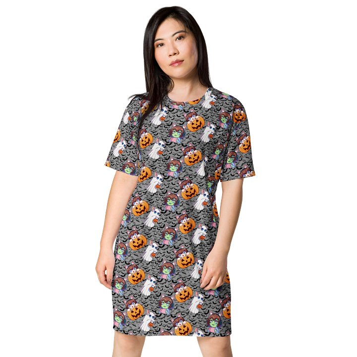 Cat-Tastic Halloween T-Shirt Dress product image (1)