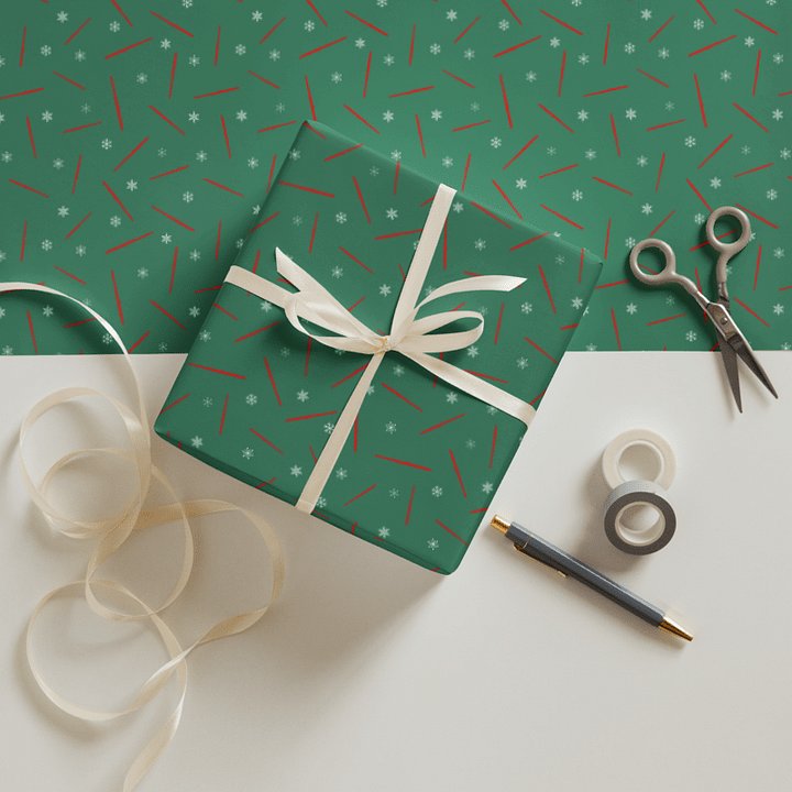 Scattered Flutes Gift Wrap Roll - Green C Flute 30 x 72 product image (1)