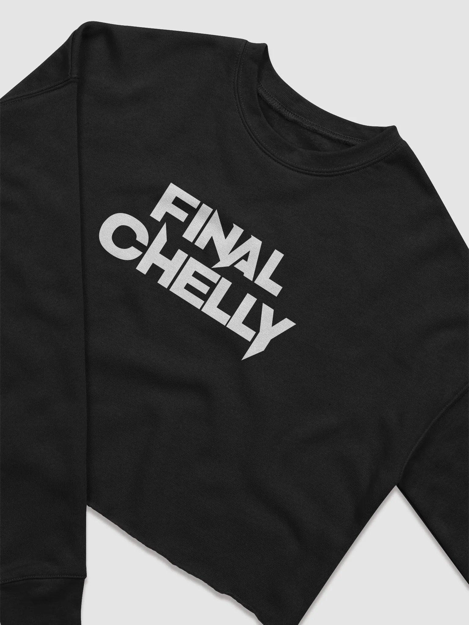 Final Chelly Logo Womens Fleece Crop Top Printed Sweatshirt product image (2)