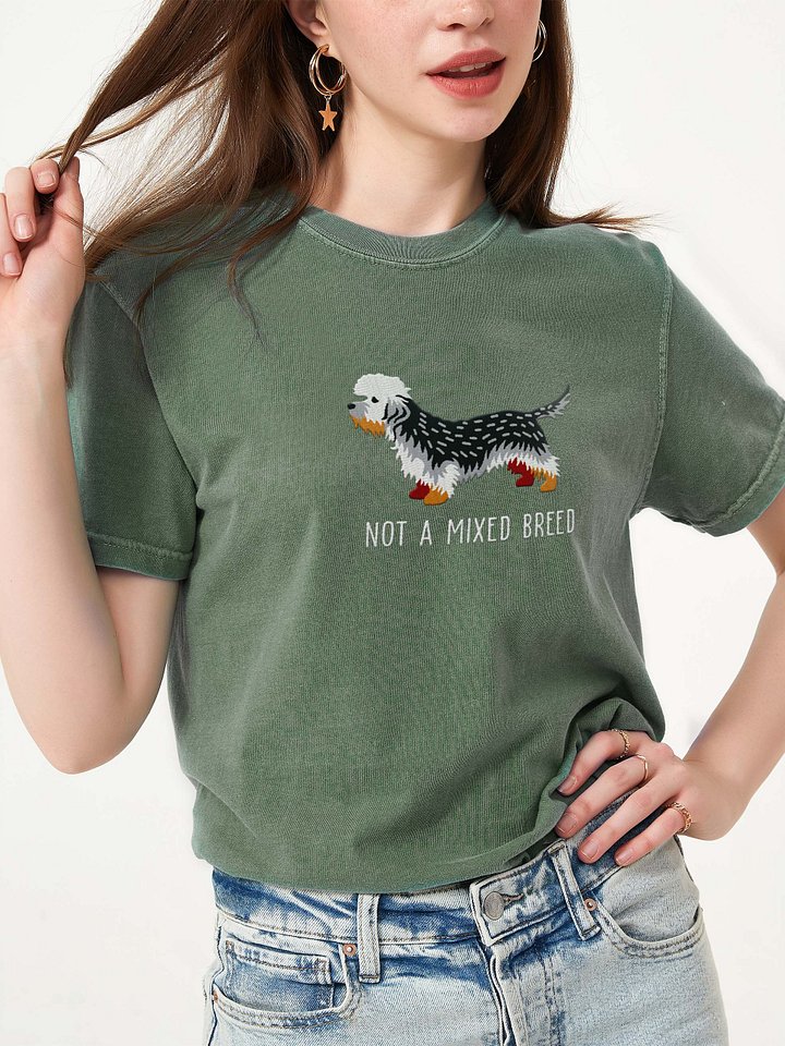 Not a Mixed Breed T-Shirt(Embroidered) of a Dandie Dinmont Terrier(Pepper) product image (2)
