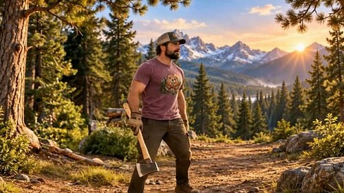Golden hour. Pine trees. Stacked logs. And one very happy beaver. 🦫🌲

The Cozy Woods Club tee: a beaver graphic tee for outdo...