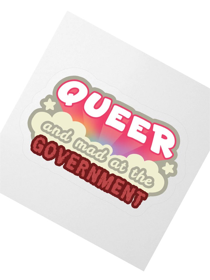 Queer and mad at the Government Sticker product image (2)