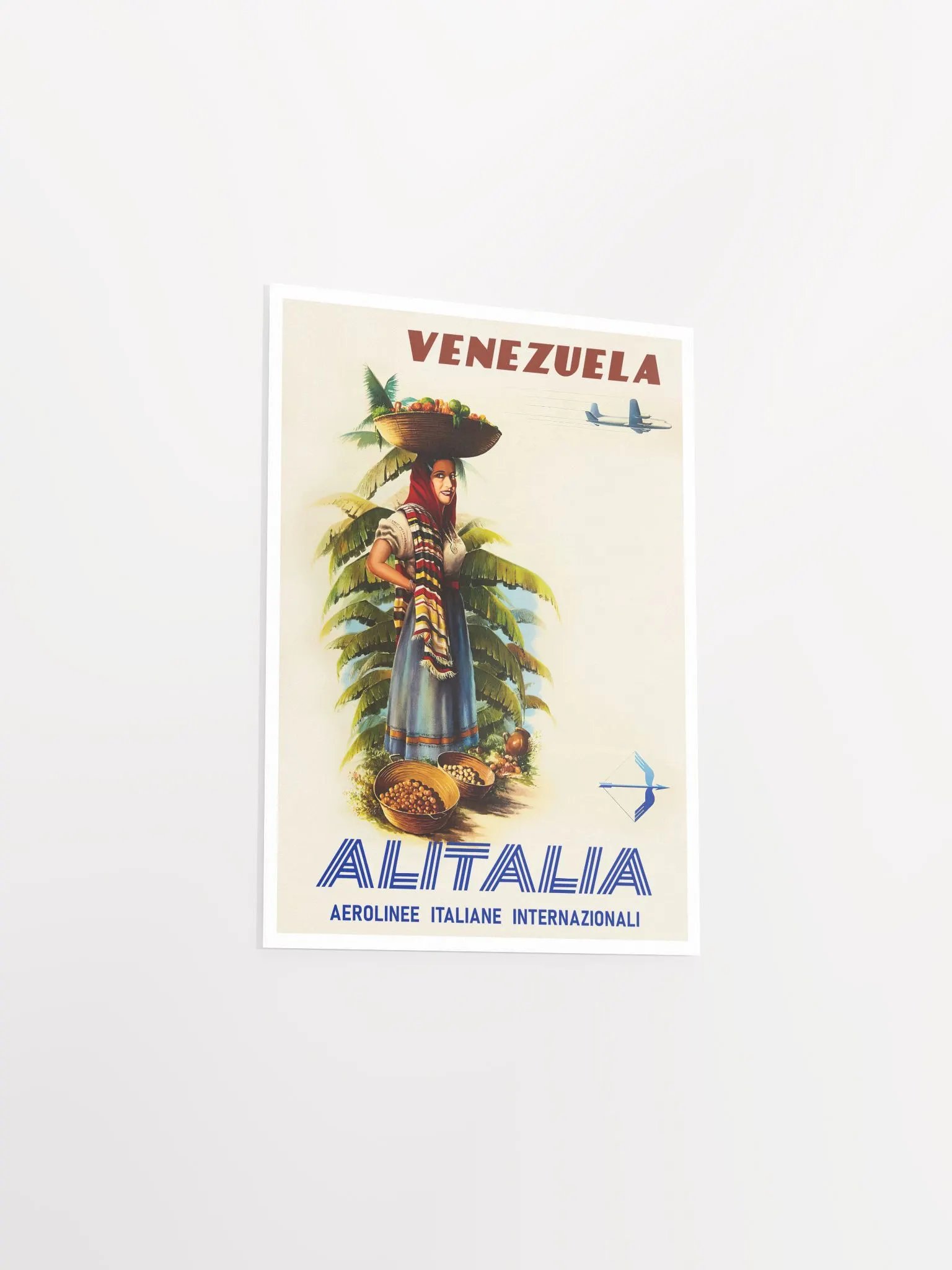 AlItalia (Italy, Air Lines), Venezuela, 1950s — retro vintage travel poster, retro travel art, retro travel wall art product image (8)