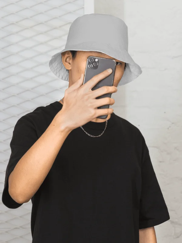 Minimal Gray Reversible Bucket Hat product image (1)