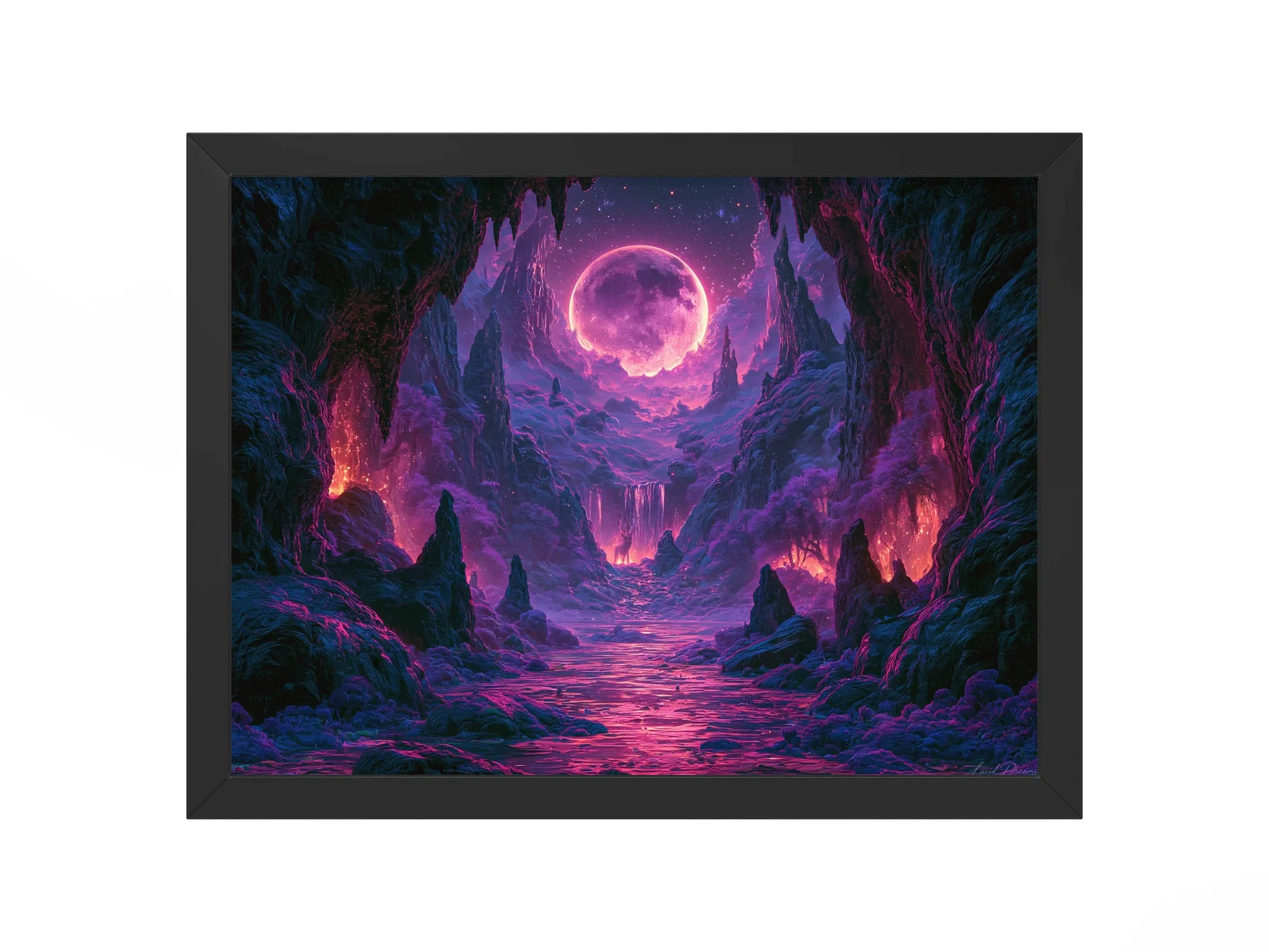 Moonlit Cavern Framed Art Print — The Magenta Moon Cavern product image (1)