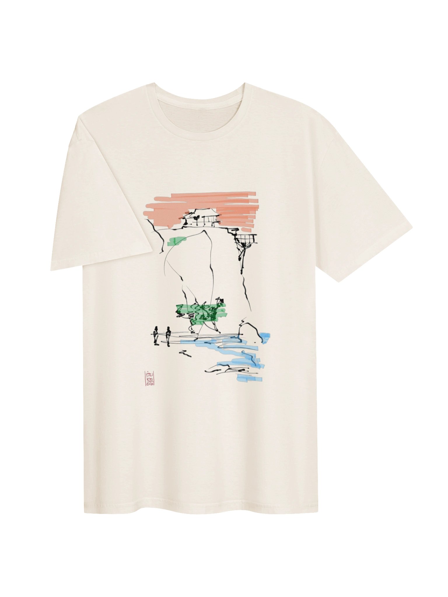 Bali in Lines | Abstract Travel Sketch Tee product image (4)