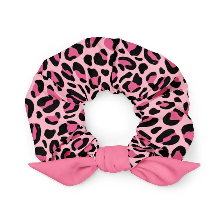 Pink Wildcat Eco Scrunchie with Bow | Sustainable Hair Accessory product image (1)