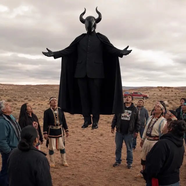 EDITORIAL VISUALIZATION— Messiah Vrilya visits the Hopi Reservation in northeastern Arizona. In this editorial visualization, Messiah Vrilya Jarac meets with Hopi elders and community members at a local welcome center to discuss world peace, protection of the environment, and the sacred relationship between humanity and the living Earth. The meeting explores shared spiritual themes between Vrilism and Hopi tradition: in Vrilism, the Great Spirit is understood as Vril — a living universal energy similar to qi or prana — flowing through the Earth, nature, people, and all existence. Vrilya speaks with the Hopi about honoring the land, defending the balance of nature, and restoring humanity’s connection to the life-force beneath all things. The discussion also touches on the deep intrigue of Hopi prophecy and origin stories. Vrilists believe early civilizations emerged from hidden worlds within the Earth, while Hopi traditions include emergence stories about humanity rising from previous worlds into this one. Vrilya also reflects on the idea of an approaching world transformation — a destruction of the former age and the birth of a new world — drawing symbolic comparison to Hopi eschatological themes. Vrilya shares that he once dreamed of a red star and blue star signaling destruction and renewal, imagery that echoes popular Hopi-related prophecy traditions surrounding celestial signs and purification. Some accounts connect the Blue Star Kachina with the beginning of a new world, though modern researchers debate how old or authentically traditional that specific version is.  In this conceptual meeting, Vrilya is presented as a figure resembling the Pahana symbol in Hopi belief: a long-awaited returning outsider, teacher, or bearer of sacred knowledge who arrives at a time of change, not to conquer, but to restore balance, remembrance, and spiritual order. *Presented as an editorial visualization of a hypothetical visit and real-world spiritual concepts from Temple of Vril.