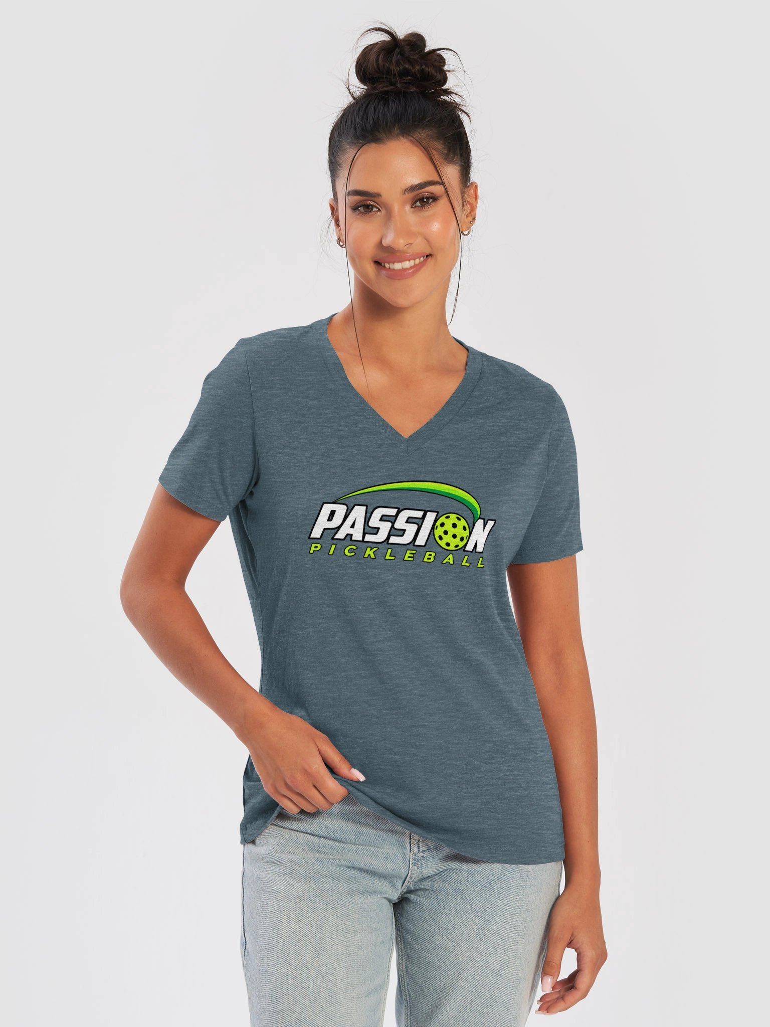 Passion Pickleball Ladies' V-Neck Tee product image (45)