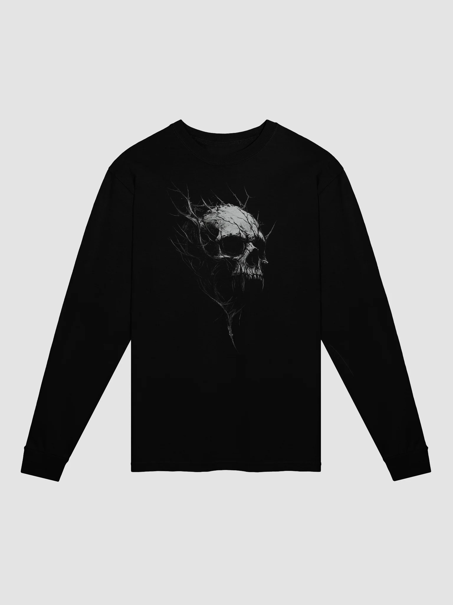 Smoke Skull Black Long Sleeve Shirt product image (1)