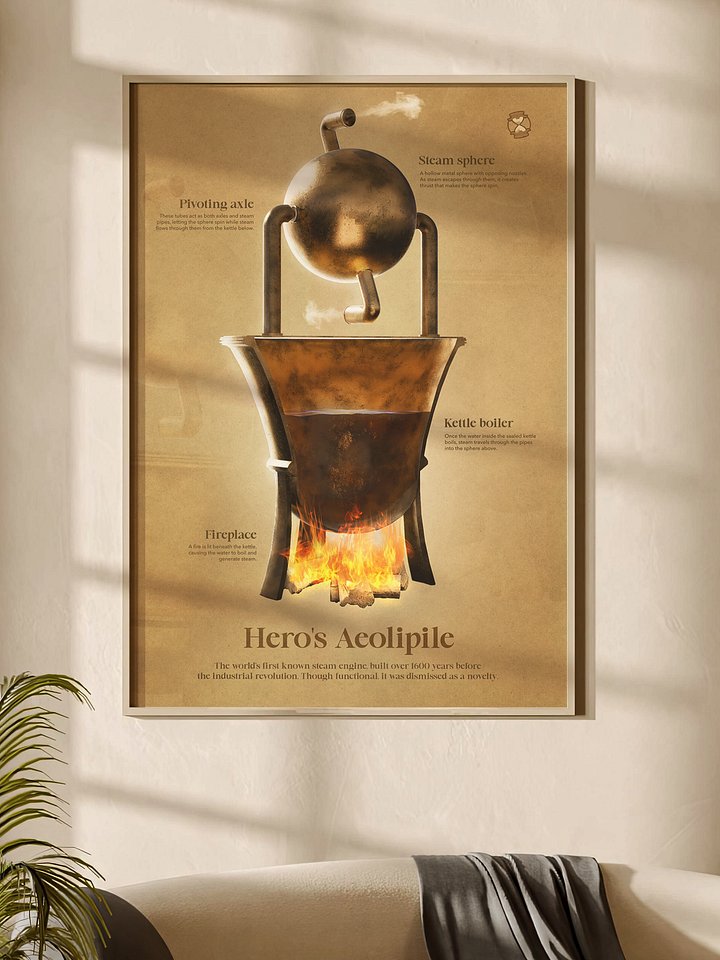 The First Steam Engine (Framed Poster) product image (1)