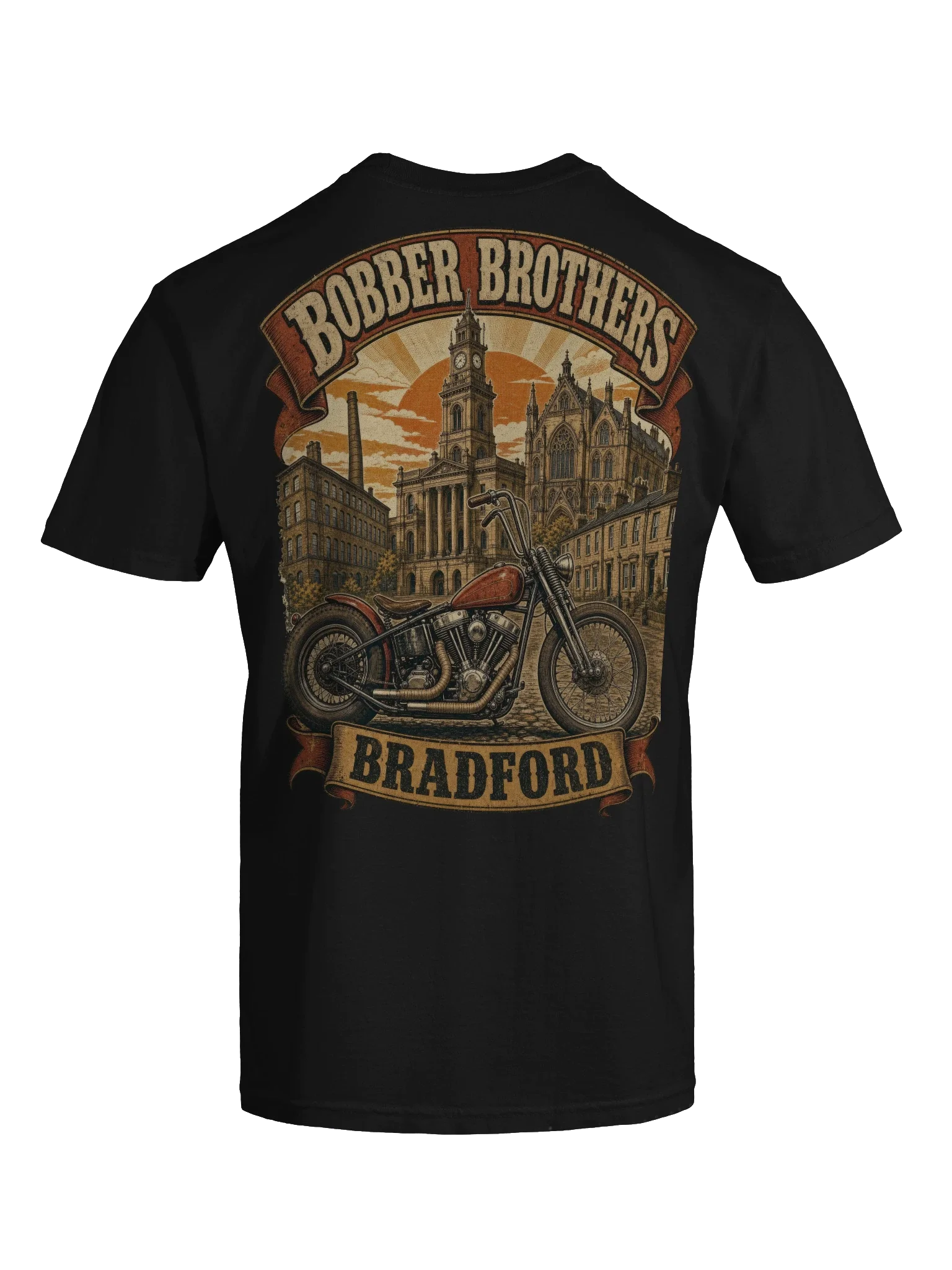 Bradford motorcycle t-shirt design by Bobber Brothers